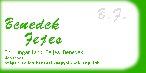 benedek fejes business card